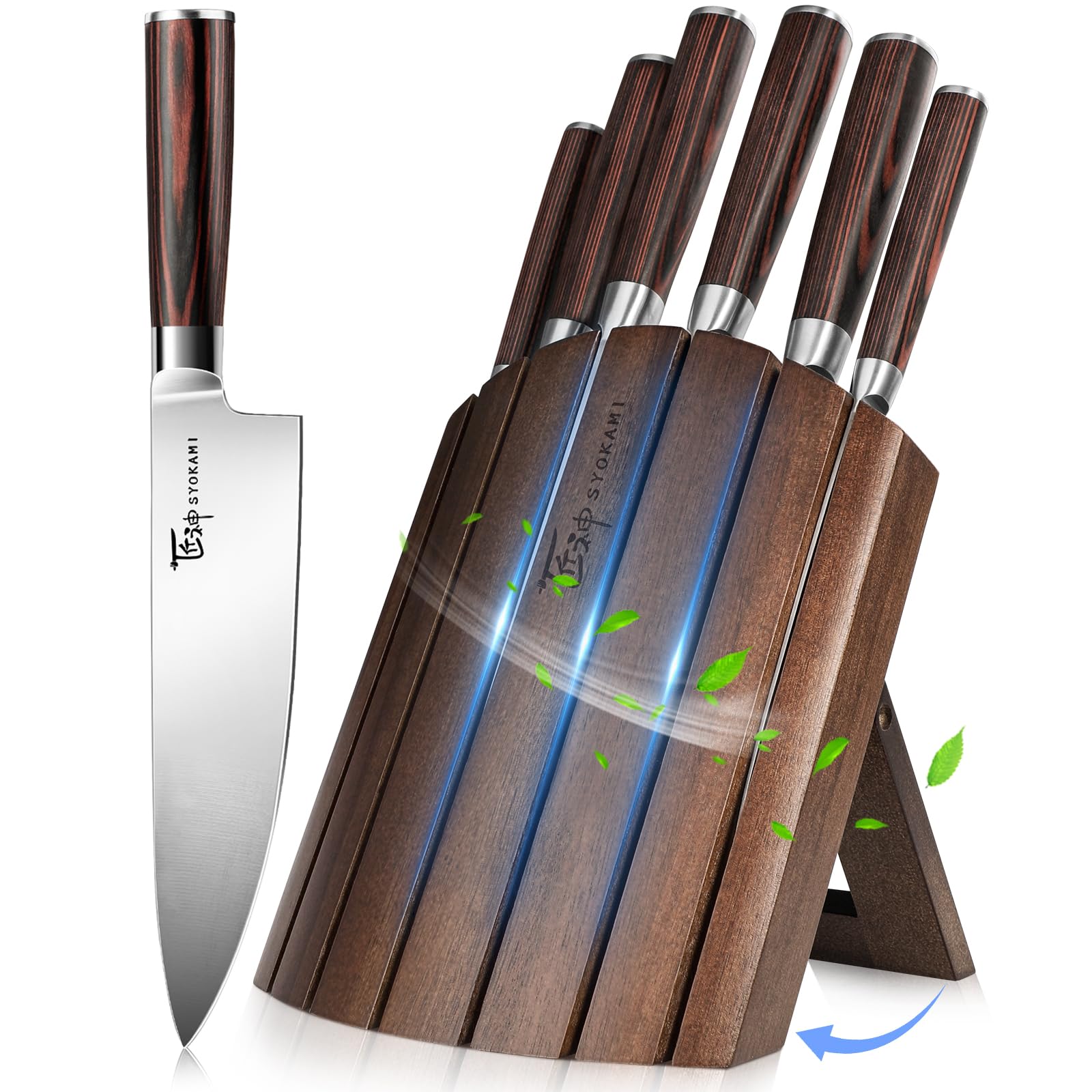 SYOKAMI Knife Set 7 Piece Japanese Style Kitchen Knife Set with